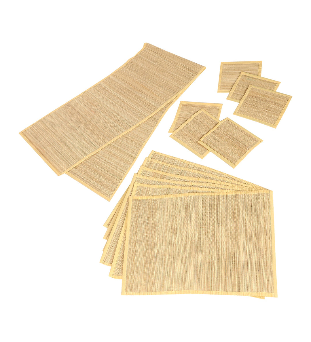 Bamboo Dining Mats - Beige (Set of 13)