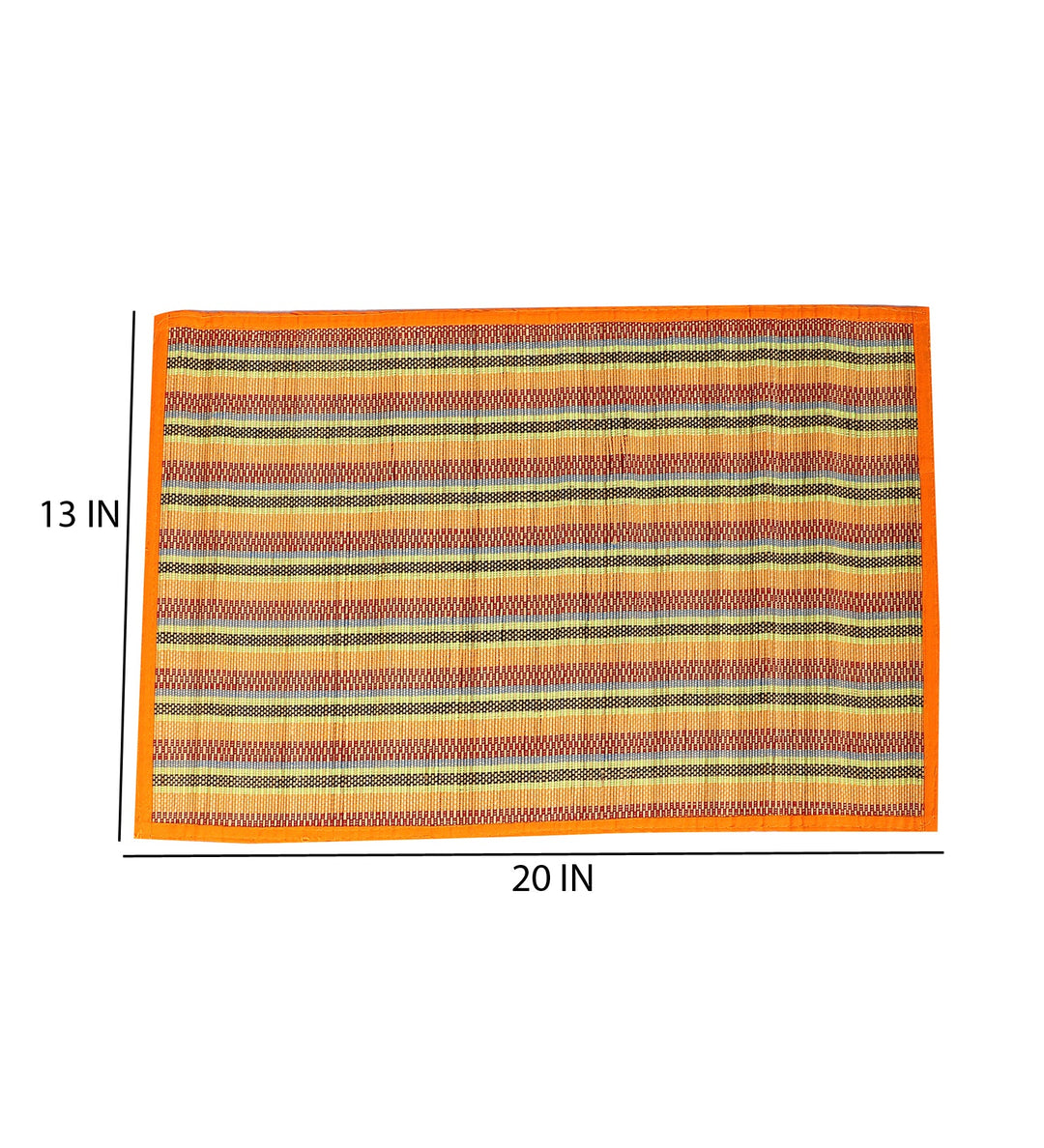 Bamboo Dining Mats - Multi Orange (Set of 13)