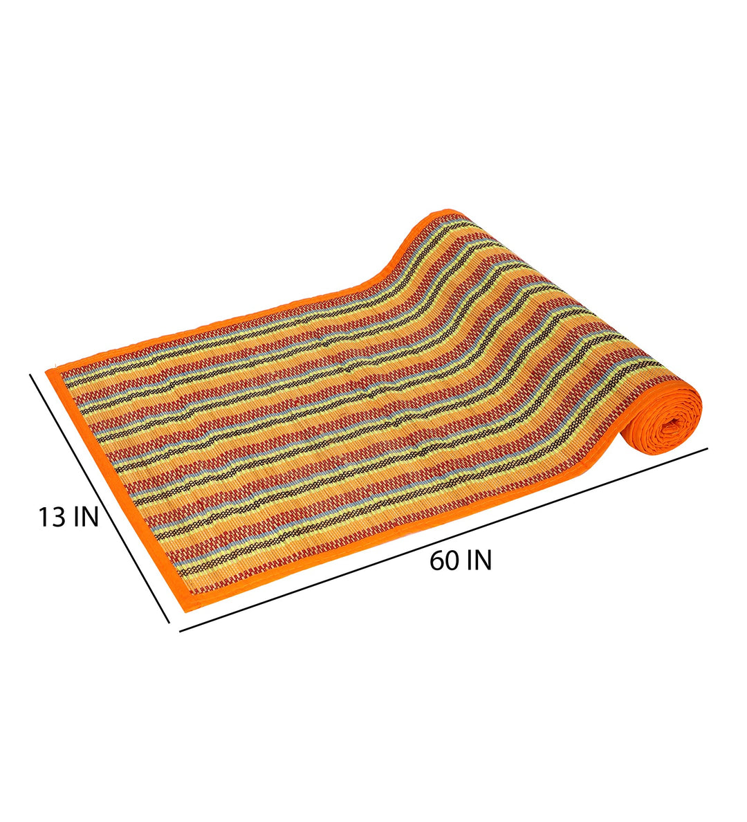 Bamboo Dining Mats - Multi Orange (Set of 13)