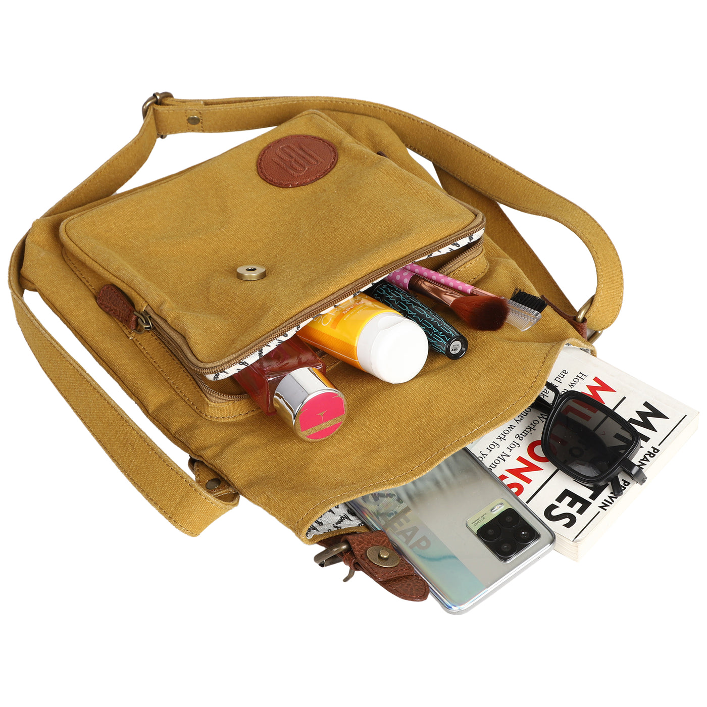 Mona B Unisex Canvas Messenger Crossbody Bag: City Slicker