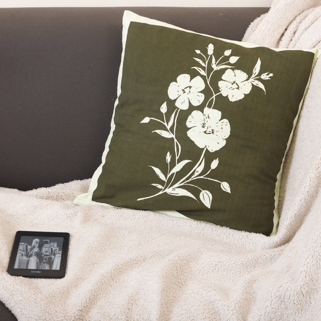 Pravaah Primula recycled cotton cushion