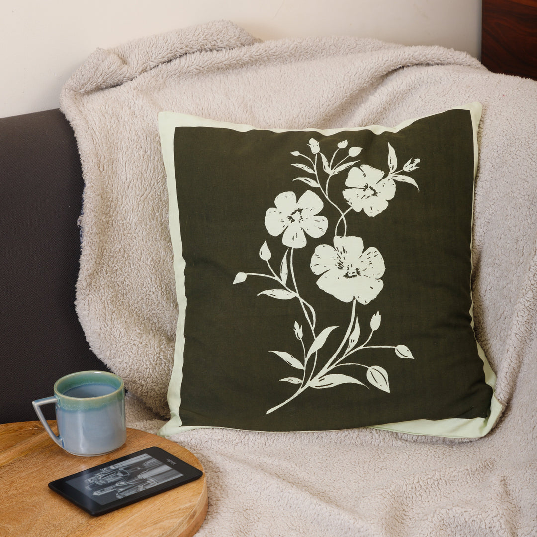 Pravaah Primula recycled cotton cushion