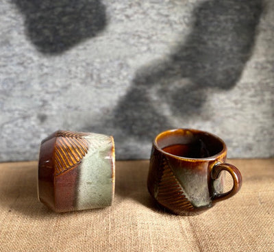 Dakkan mug | brown and grey | hand glazed | microwave safe