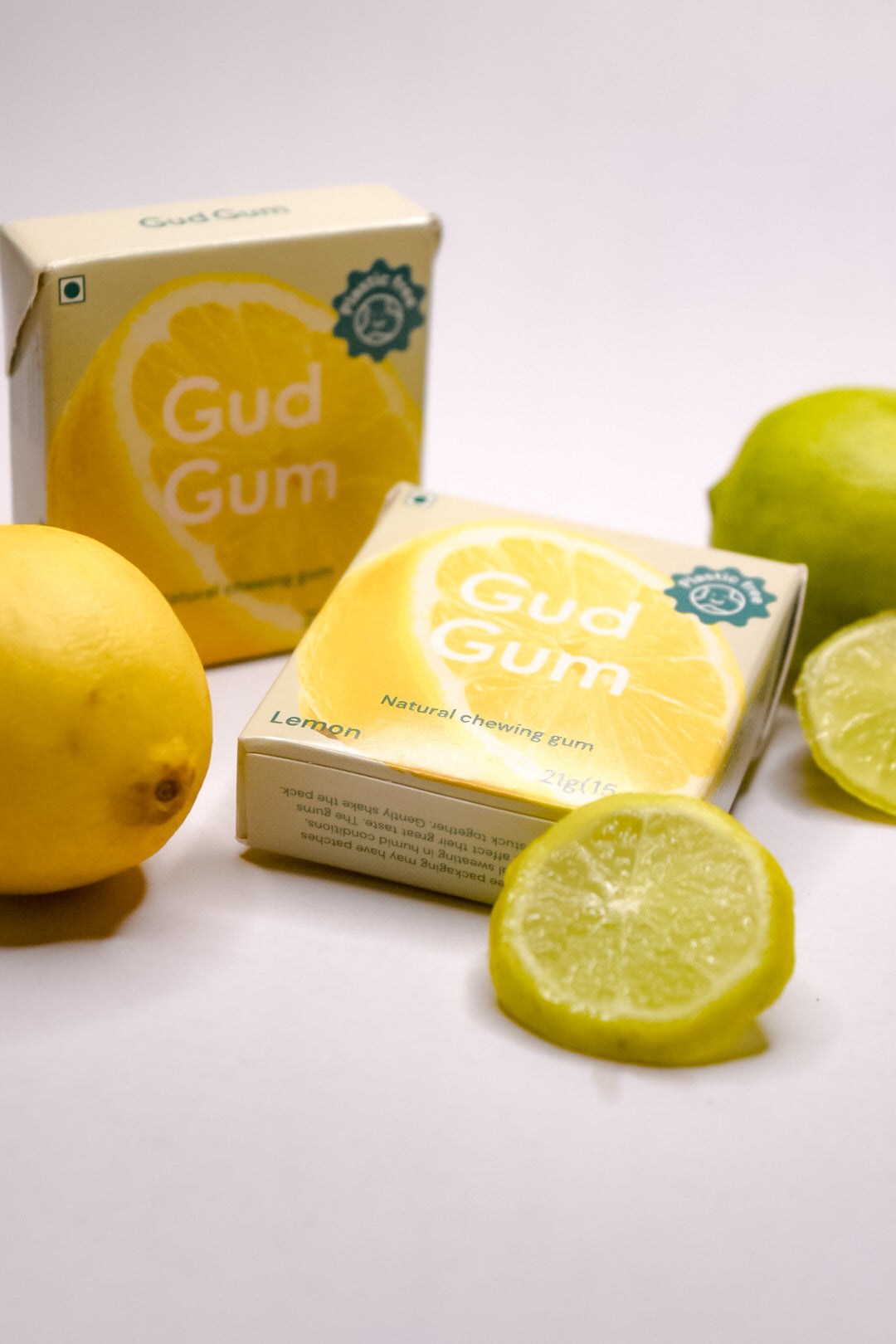 Gud Gum Lemon Chewing Gum - Pack of 4