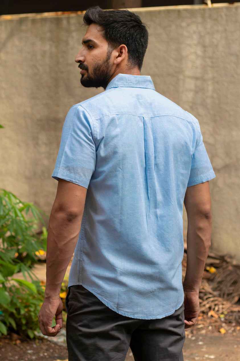 Earthy Route Ice Blue · Half Sleeve Shirt