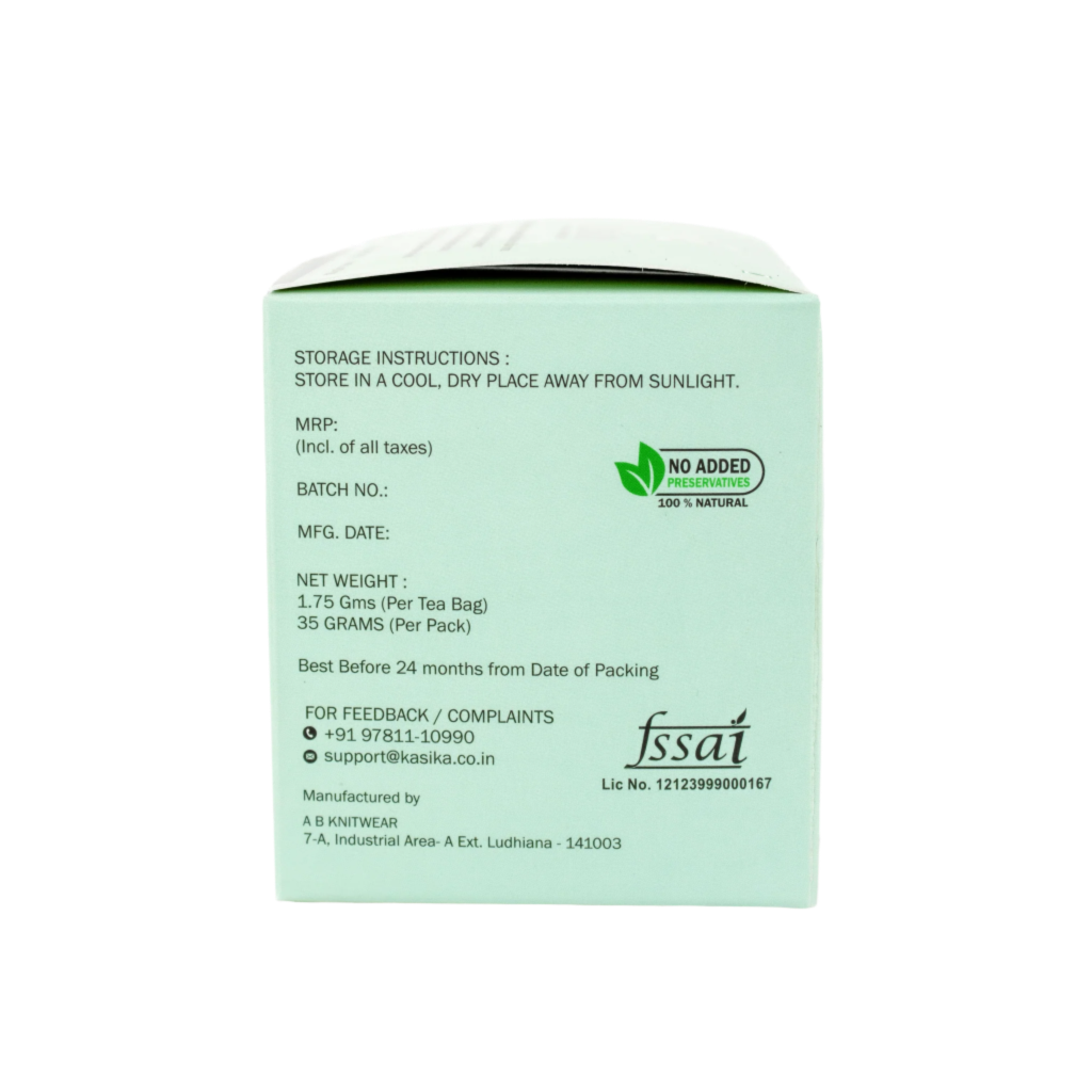 Kasika Mint Green Tea Leaves in Pyramid Tea Bags