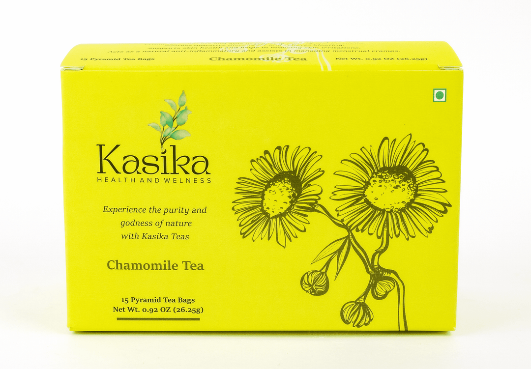 Kasika Chamomile Flower Herbal Tea – 15 Pyramid Tea Bags | 100% Natural, Caffeine-Free | Relaxing & Calming Tea | Supports Better Sleep & Digestion | Hot & Iced Herbal Tea | Vegan & Gluten-Free