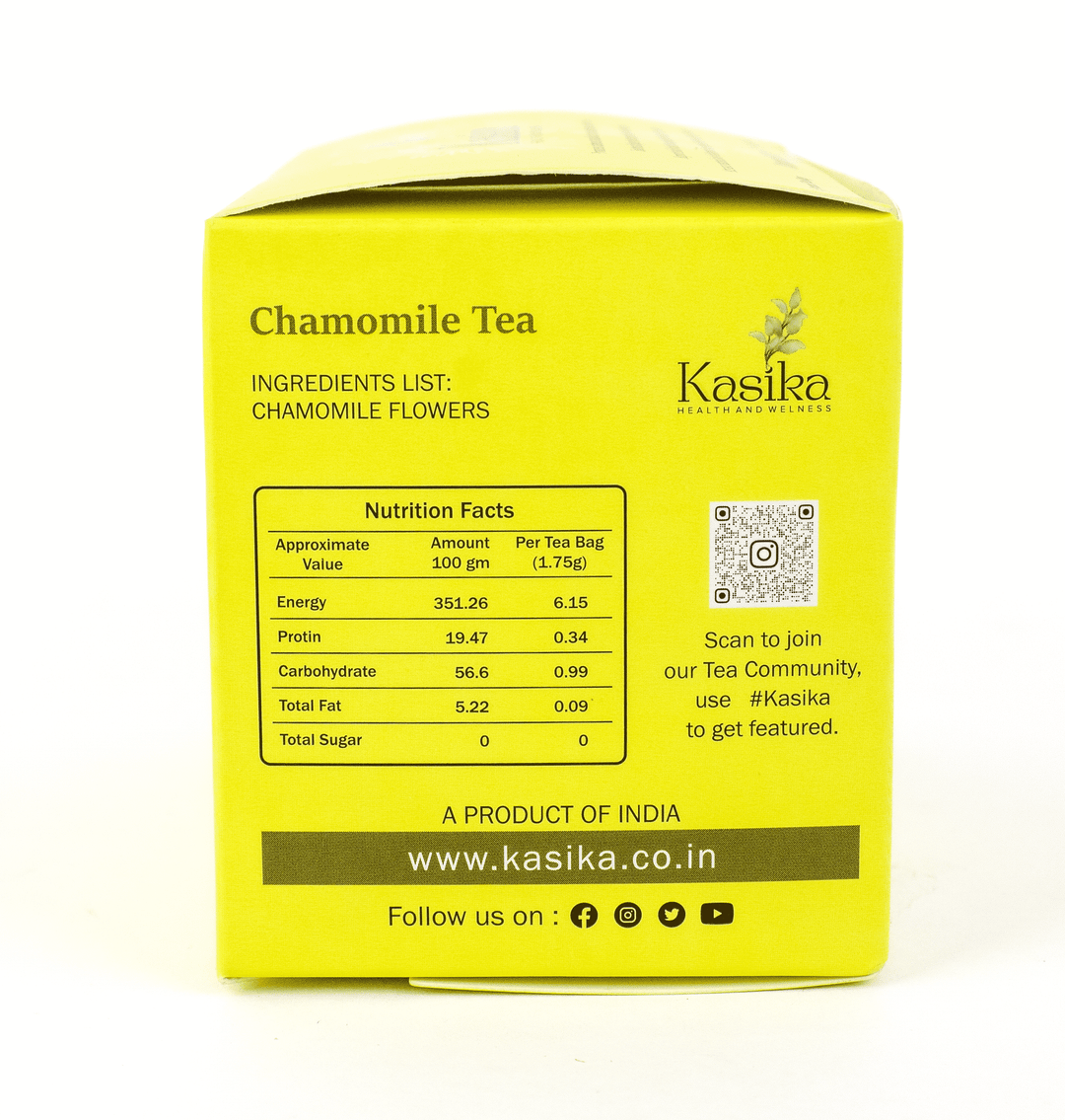 Kasika Chamomile Flower Herbal Tea – 15 Pyramid Tea Bags | 100% Natural, Caffeine-Free | Relaxing & Calming Tea | Supports Better Sleep & Digestion | Hot & Iced Herbal Tea | Vegan & Gluten-Free