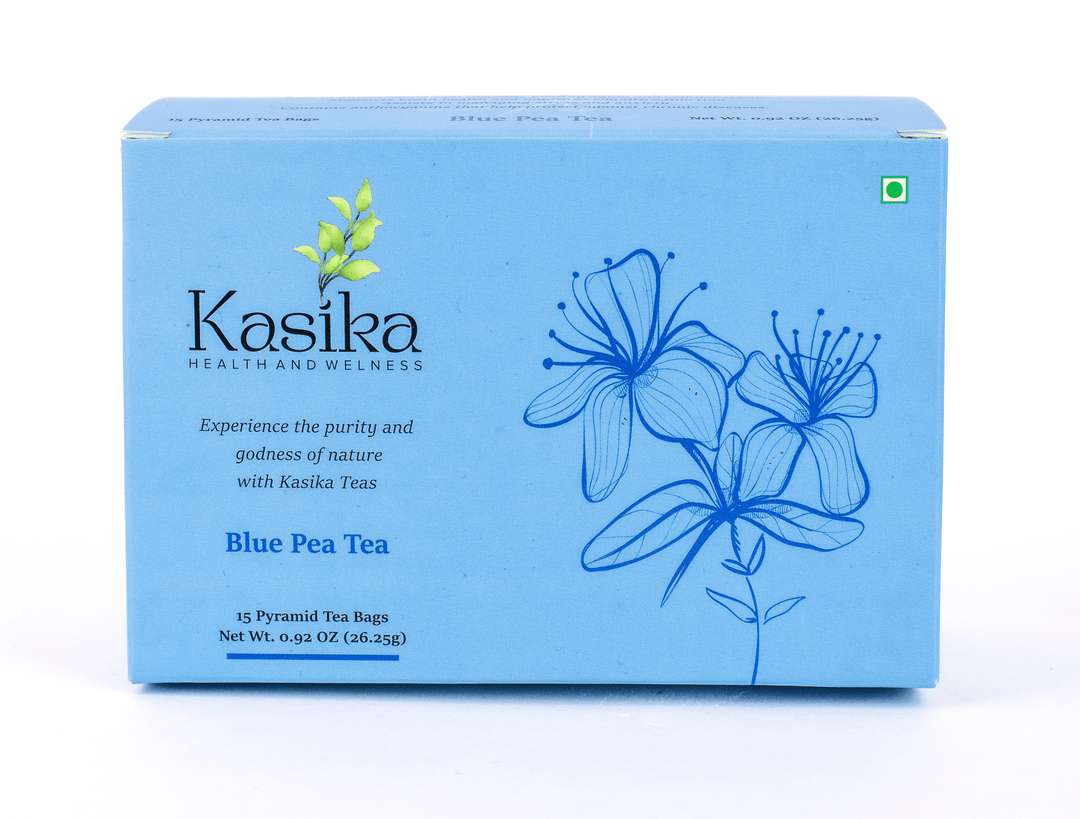 Kasika Butterfly Blue Pea Flower Herbal Tea – 15 Pyramid Tea Bags | 100% Natural, Caffeine-Free | Rich in Antioxidants | Color-Changing Herbal Tea | Supports Eye Health & Skin Vitality | Hot & Iced | Vegan & Gluten-Free