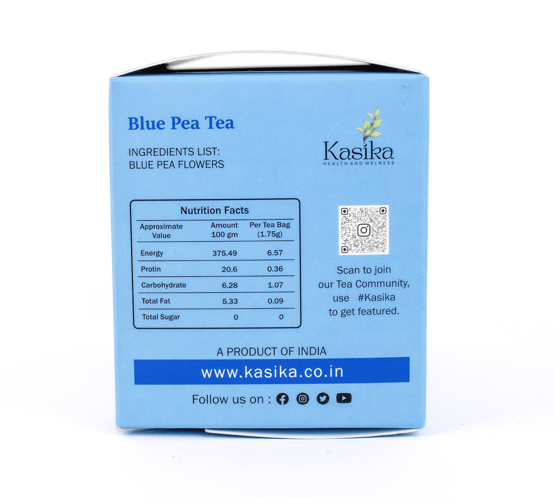 Kasika Butterfly Blue Pea Flower Herbal Tea – 15 Pyramid Tea Bags | 100% Natural, Caffeine-Free | Rich in Antioxidants | Color-Changing Herbal Tea | Supports Eye Health & Skin Vitality | Hot & Iced | Vegan & Gluten-Free