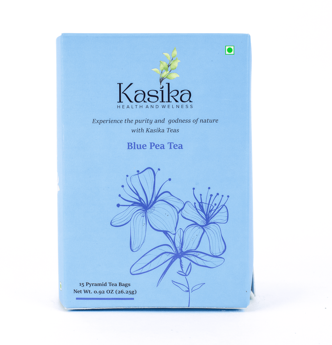 Kasika Butterfly Blue Pea Flower Herbal Tea – 15 Pyramid Tea Bags | 100% Natural, Caffeine-Free | Rich in Antioxidants | Color-Changing Herbal Tea | Supports Eye Health & Skin Vitality | Hot & Iced | Vegan & Gluten-Free