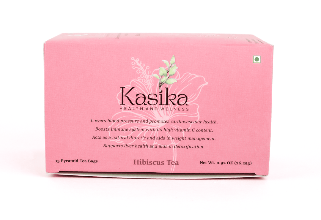 Kasika Hibiscus Flower Herbal Tea – 15 Pyramid Tea Bags | 100% Natural, Caffeine-Free | Rich in Antioxidants | Supports Heart Health & Immunity | Hot & Iced Herbal Tea | Vegan & Gluten-Free