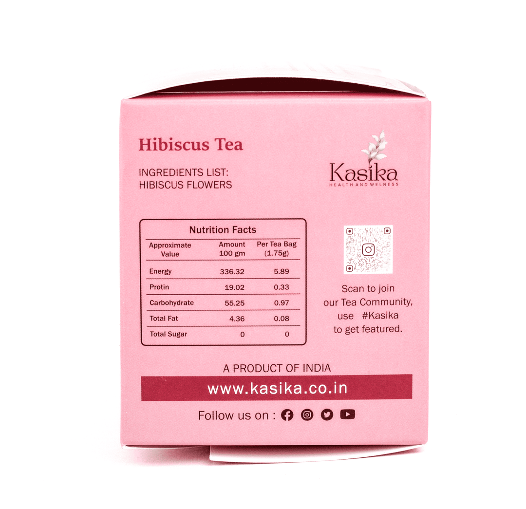 Kasika Hibiscus Flower Herbal Tea – 15 Pyramid Tea Bags | 100% Natural, Caffeine-Free | Rich in Antioxidants | Supports Heart Health & Immunity | Hot & Iced Herbal Tea | Vegan & Gluten-Free