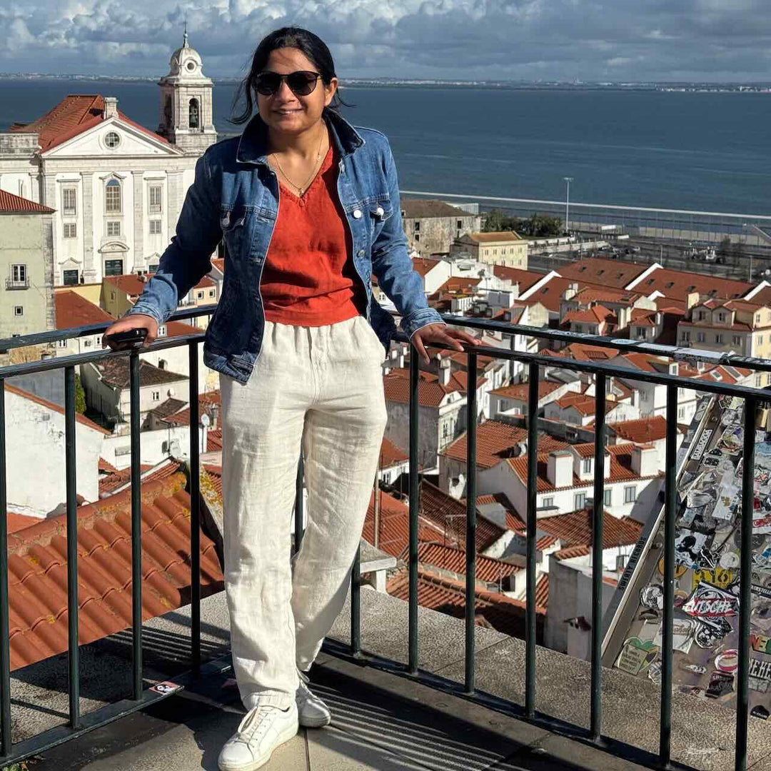 100% Premium Linen Crop Top- Women