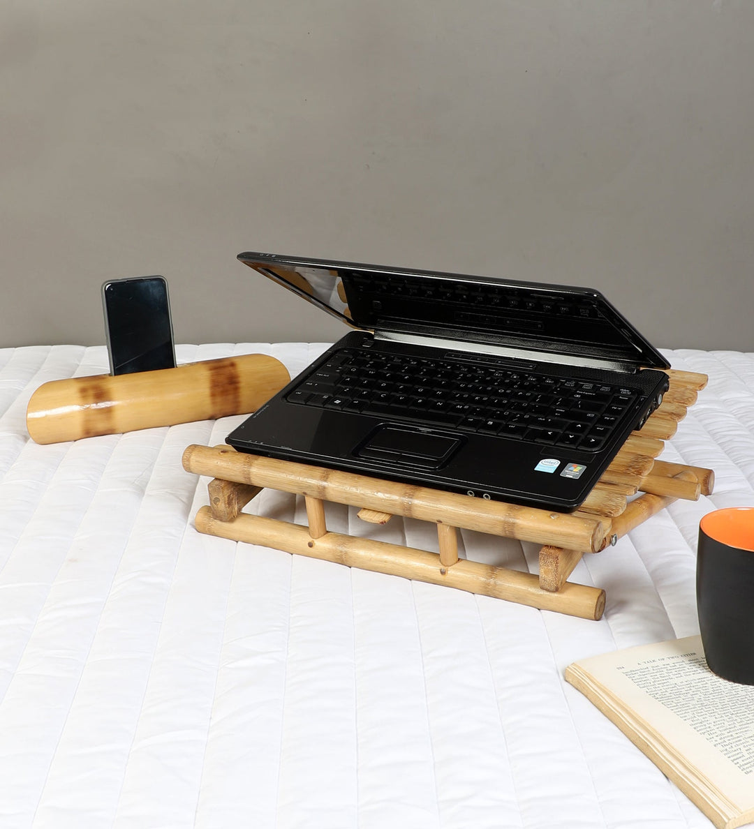 Silpakarman Natural Bamboo Work Set | Laptop Stand & Amplifier