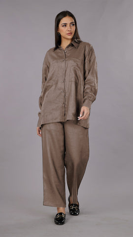 Gothilo Biscoff Linen Shirt & Pant Set