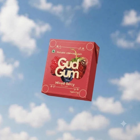Gud Gum Mixed berry Chewing Gum (Pack of 4)