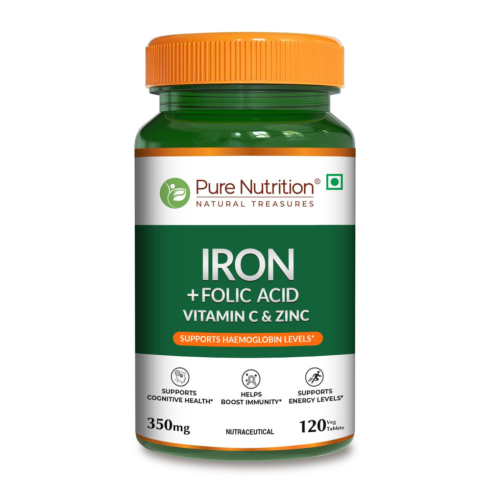 Iron with Folic Acid - 120 Tablets | Supports Haemoglobin Production and Helps Maintain Healthy Iron Levels