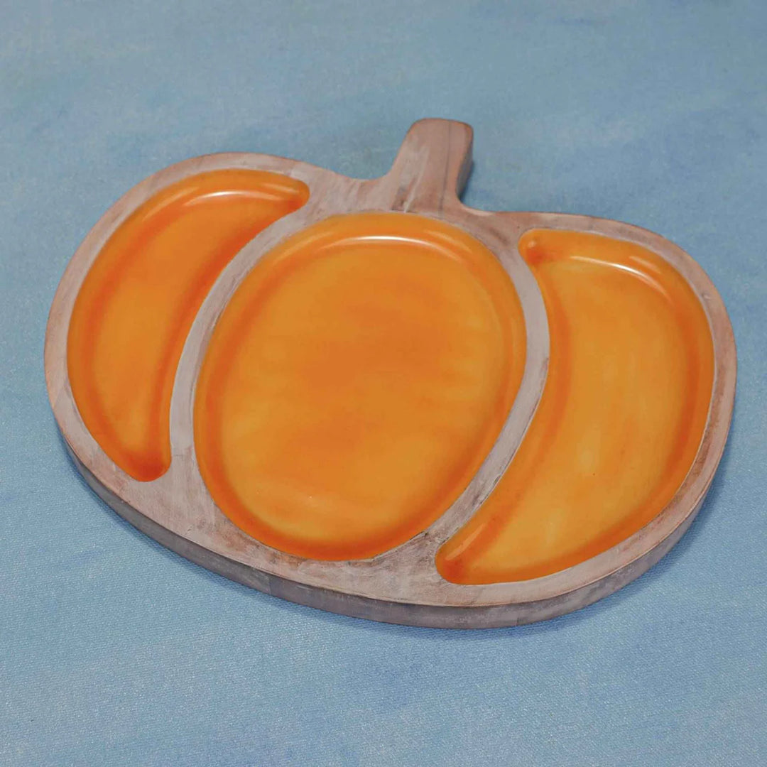 Ireka Homes Multi-Purpose Pump It Up Serving Platter - Premium Acacia Wood Platter With Enamel Coating - Decorative Kitchen Platter for Serving Food, Drinks, Coffee, and Cheese (11x9 inches)