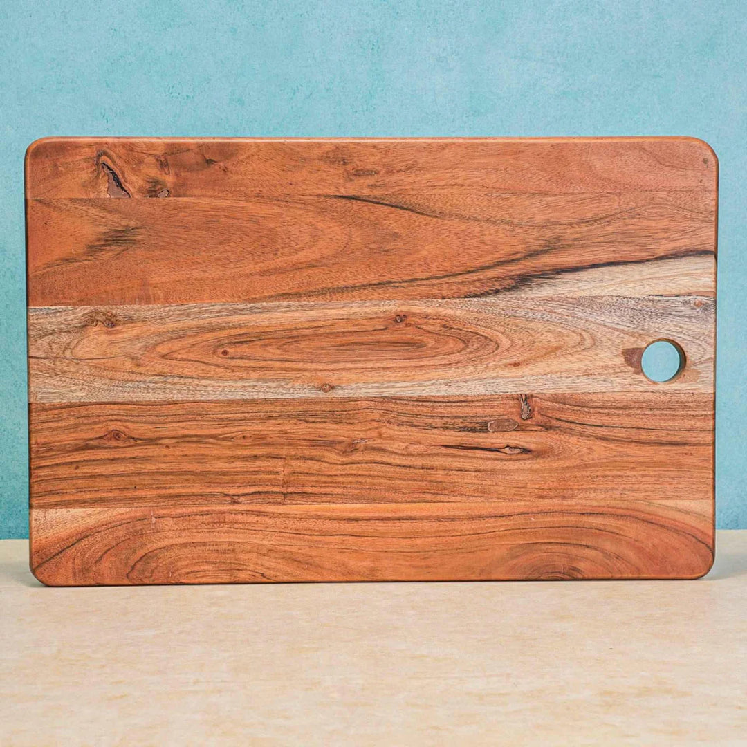 Ireka Homes Diceon Acacia Wood Chopping Board - Handmade, Sustainable, Cut-Resistant - Perfect for Vegetables, Meat, Cheese & Serving