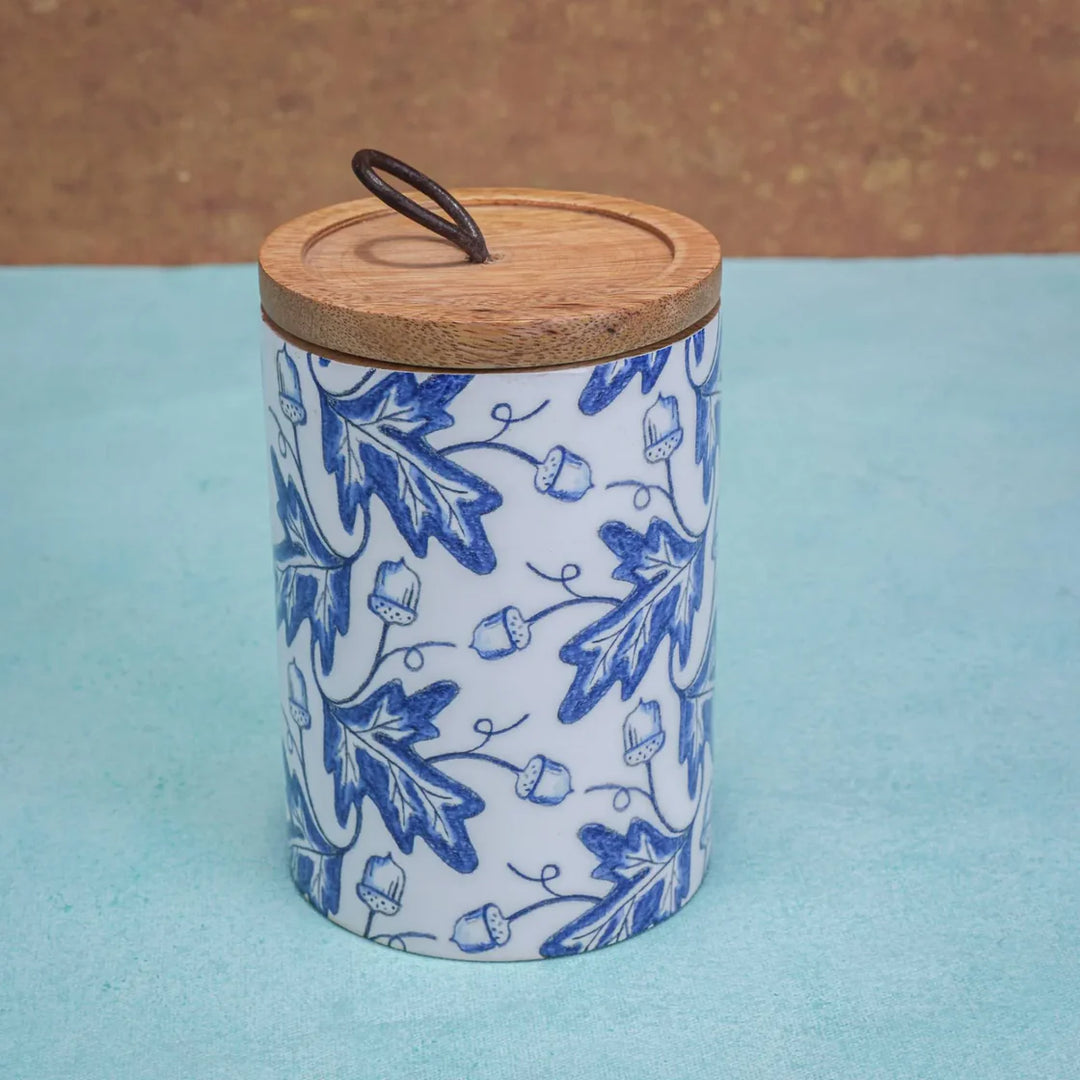 Ireka Homes Premium Bloom Canister - Food-Safe Mango Wood Storage Jar with Airtight Lid - Perfect for Coffee, Sugar, Snacks & More (4x6 inches)