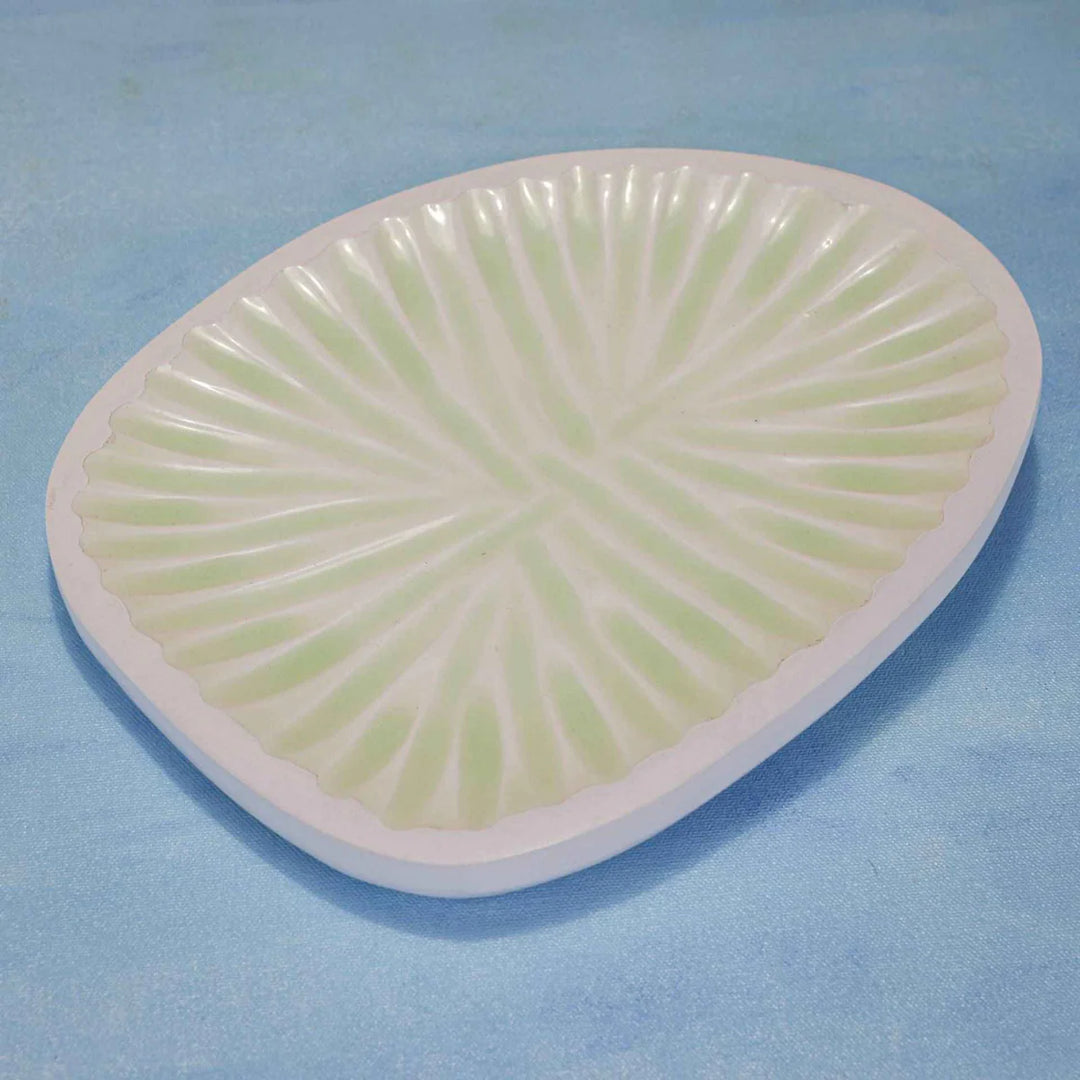 Ireka Homes Multi-Purpose Loop de Cool Serving Platter - Premium Acacia Wood Platter With Enamel Coating - Decorative Kitchen Platter for Serving Food, Drinks, Coffee, and Cheese (11.8x9.5 inches)