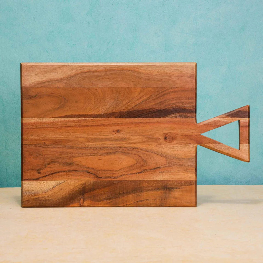 Ireka Homes Carvula Acacia Wood Chopping Board - Handmade, Sustainable, Cut-Resistant - Perfect for Vegetables, Meat, Cheese & Serving