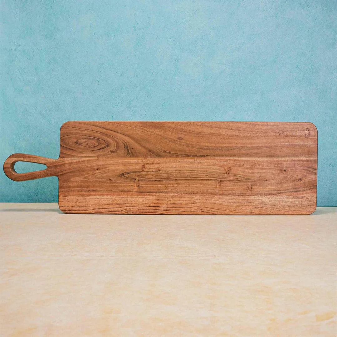 Ireka Homes Carvex Acacia Wood Chopping Board - Handmade, Sustainable, Cut-Resistant - Perfect for Vegetables, Meat, Cheese & Serving