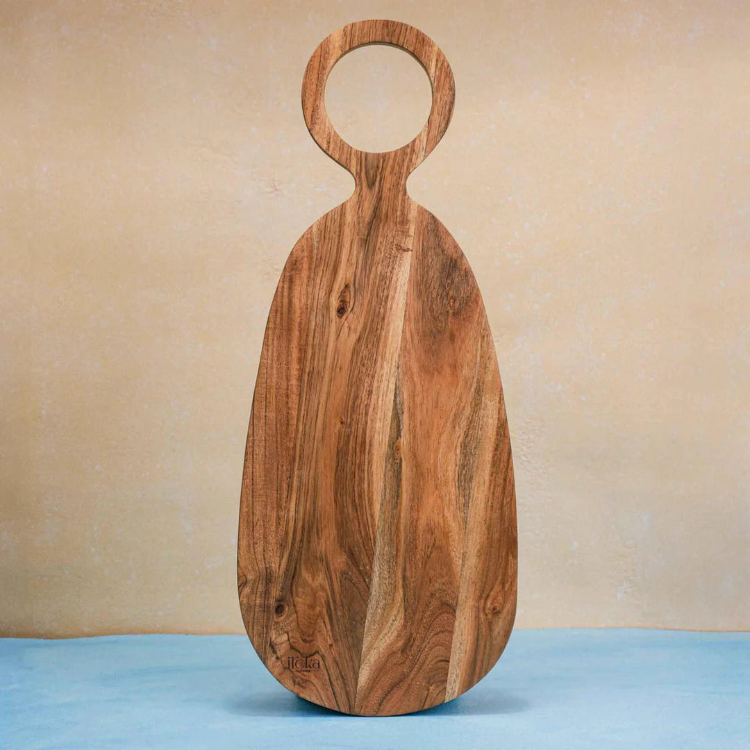 Ireka Homes Cutsy Acacia Wood Chopping Board - Handmade, Sustainable, Cut-Resistant - Perfect for Vegetables, Meat, Cheese & Serving