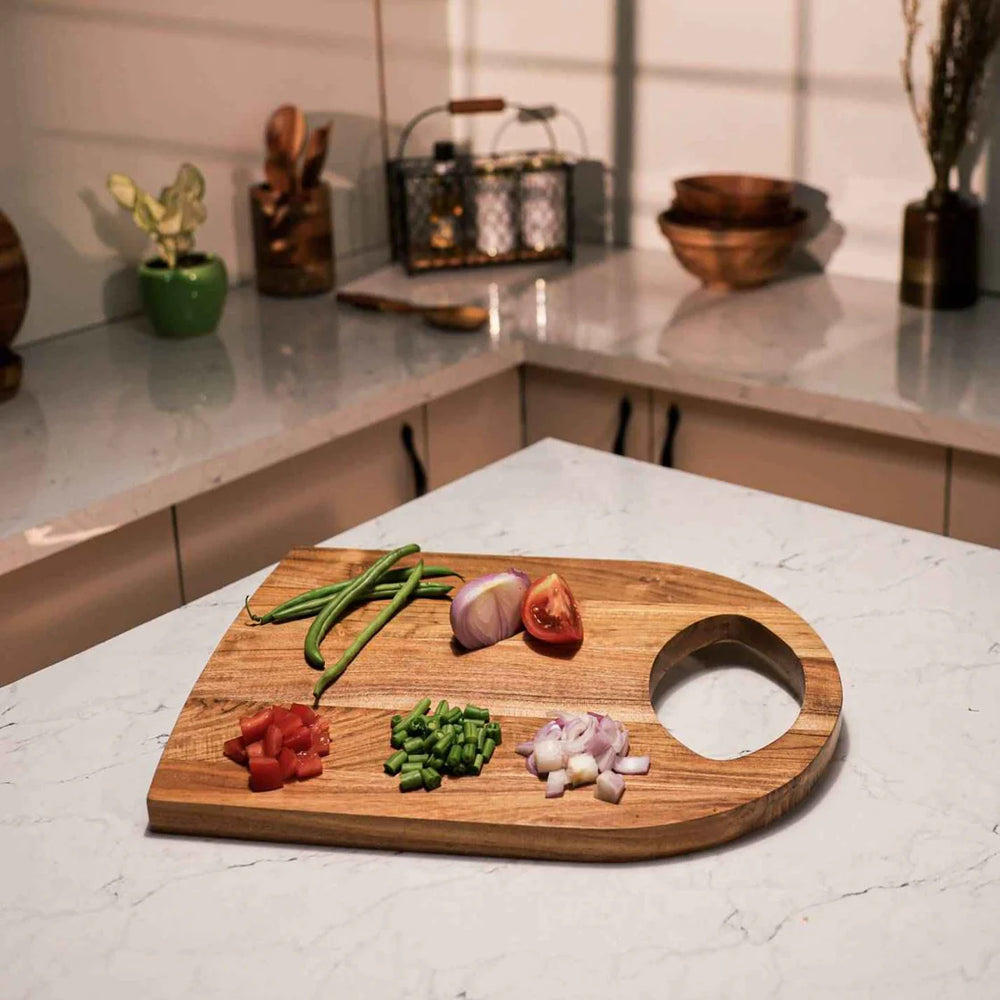 Ireka Homes Prepster Acacia Wood Chopping Board - Handmade, Sustainable, Cut-Resistant - Perfect for Vegetables, Meat, Cheese & Serving