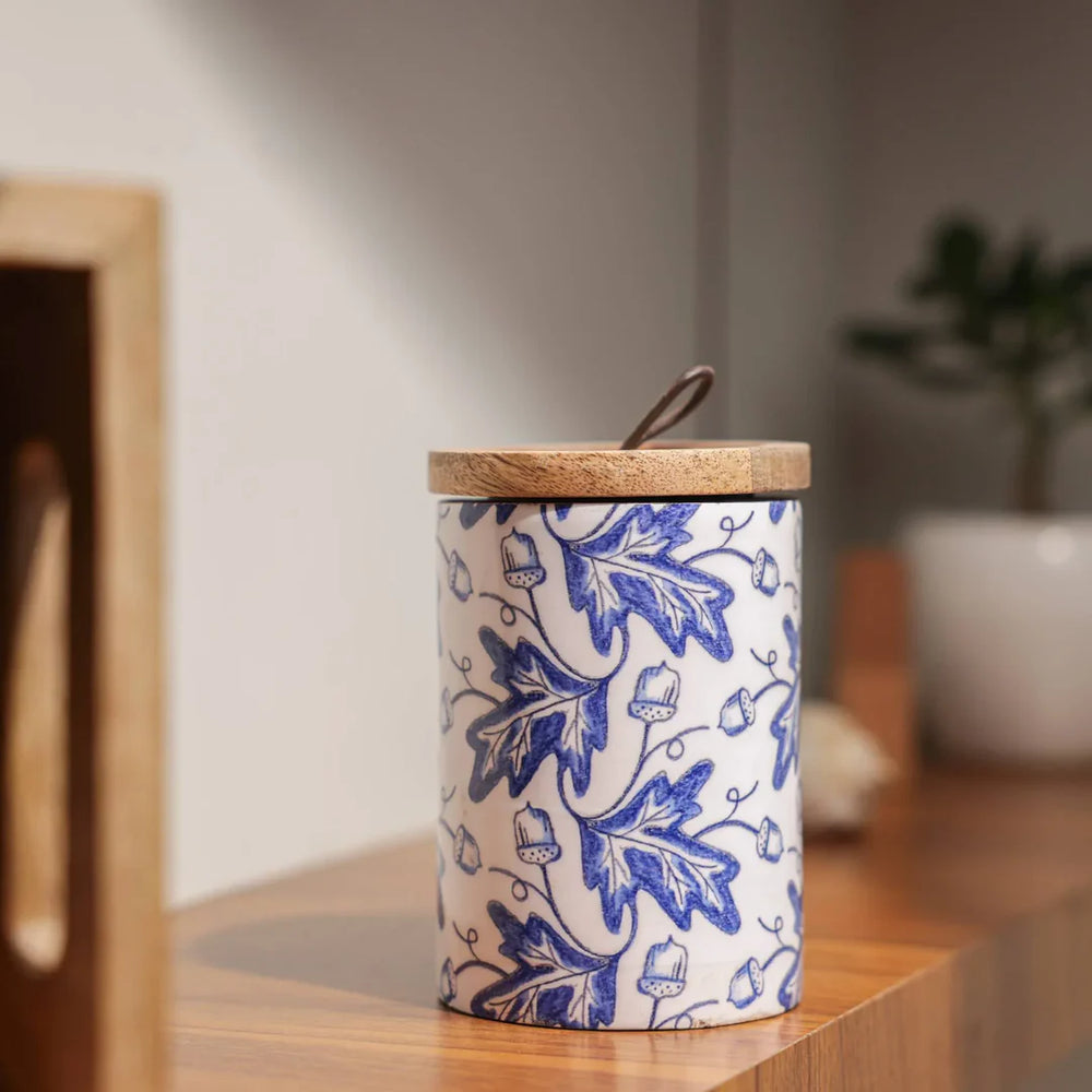 Ireka Homes Premium Bloom Canister - Food-Safe Mango Wood Storage Jar with Airtight Lid - Perfect for Coffee, Sugar, Snacks & More (4x6 inches)