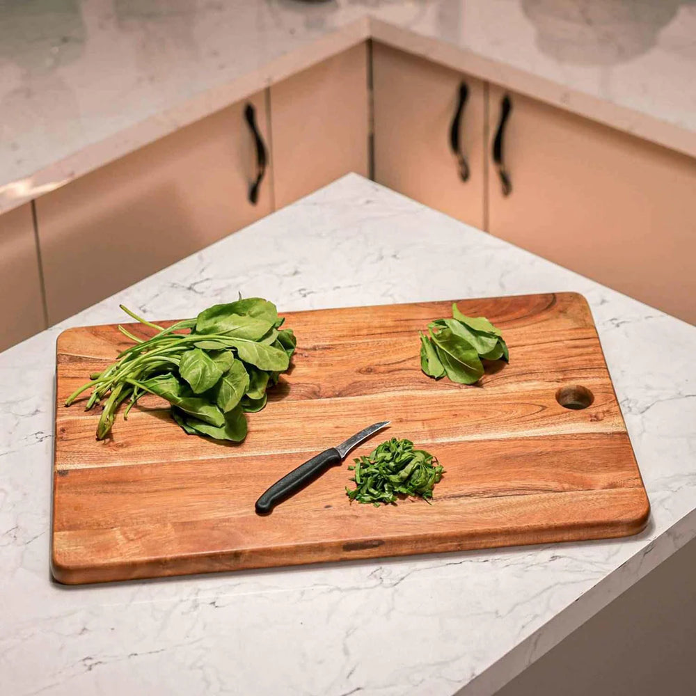 Ireka Homes Diceon Acacia Wood Chopping Board - Handmade, Sustainable, Cut-Resistant - Perfect for Vegetables, Meat, Cheese & Serving
