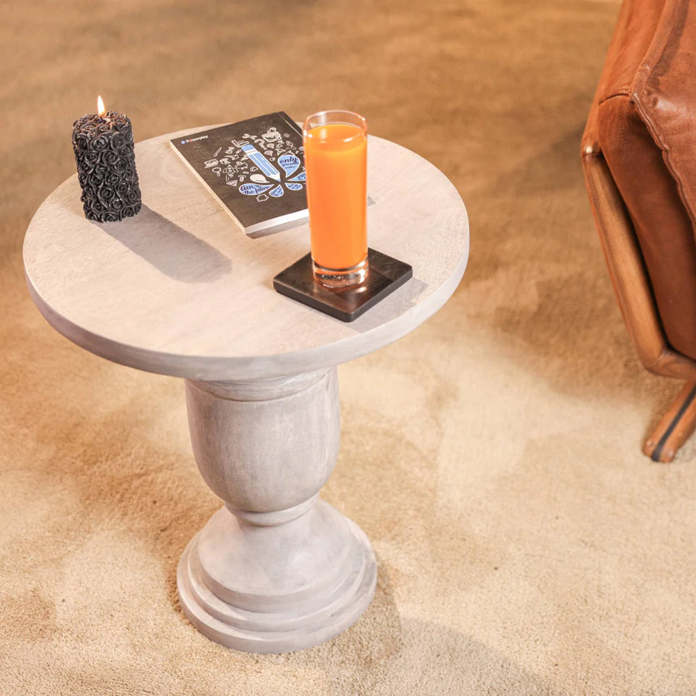 Ireka Homes Misty Wooden End Table – Handmade, Sustainable, Durable – Perfect for Living Rooms, Bedrooms, & Home Décor