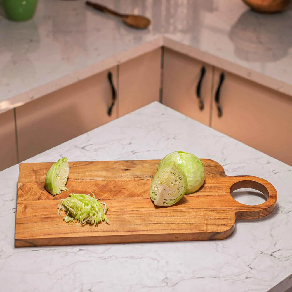 Ireka Homes Slizen Acacia Wood Chopping Board - Handmade, Sustainable, Cut-Resistant - Perfect for Vegetables, Meat, Cheese & Serving