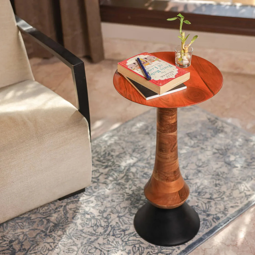 Ireka Homes Comet Wooden End Table – Handmade, Sustainable, Durable – Perfect for Living Rooms, Bedrooms, & Home Décor
