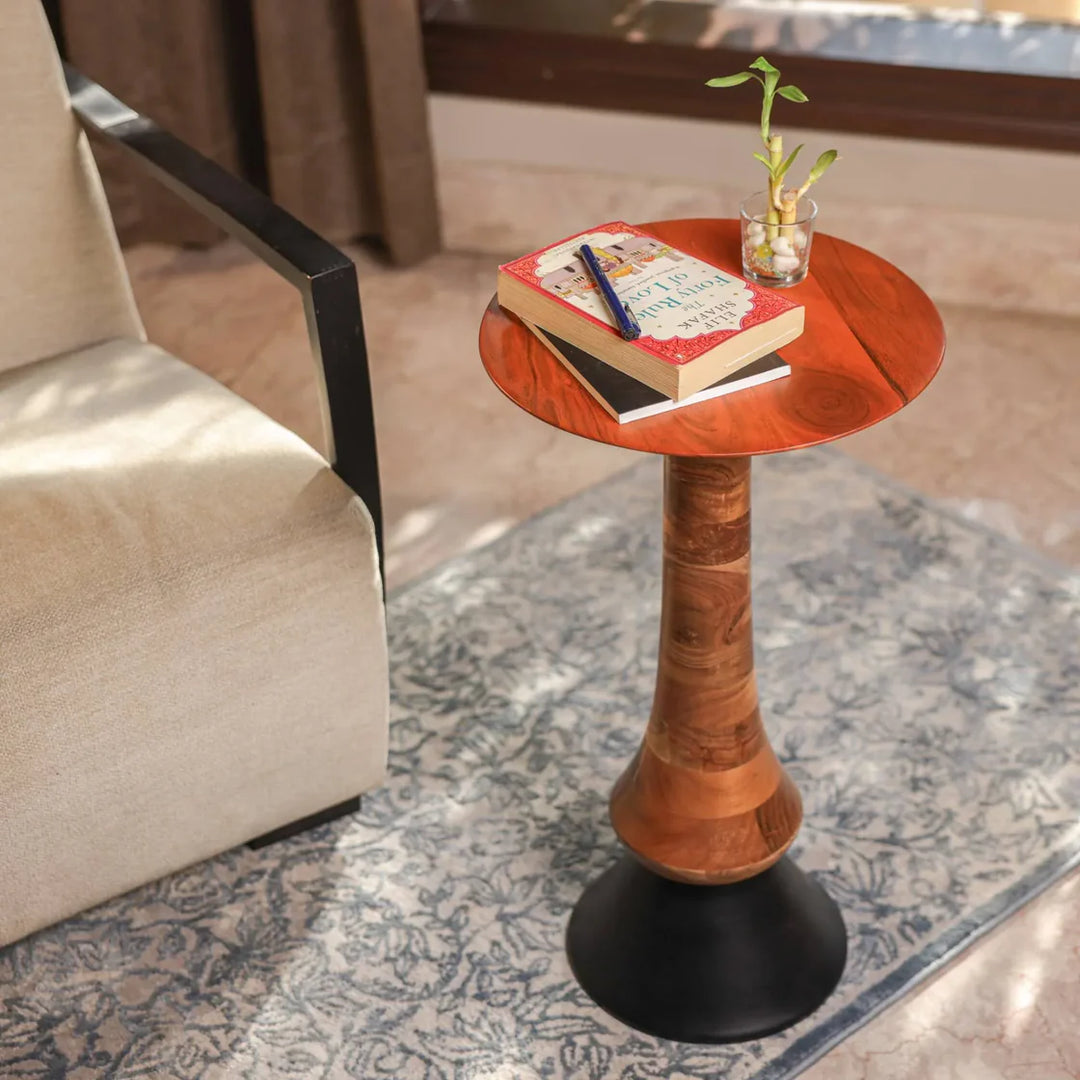 Ireka Homes Comet Wooden End Table – Handmade, Sustainable, Durable – Perfect for Living Rooms, Bedrooms, & Home Décor