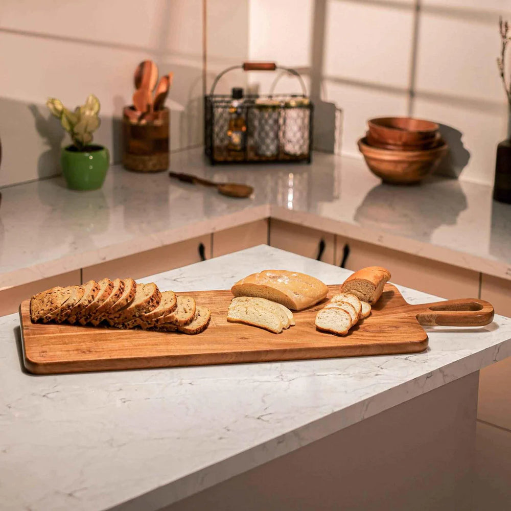 Ireka Homes Carvex Acacia Wood Chopping Board - Handmade, Sustainable, Cut-Resistant - Perfect for Vegetables, Meat, Cheese & Serving