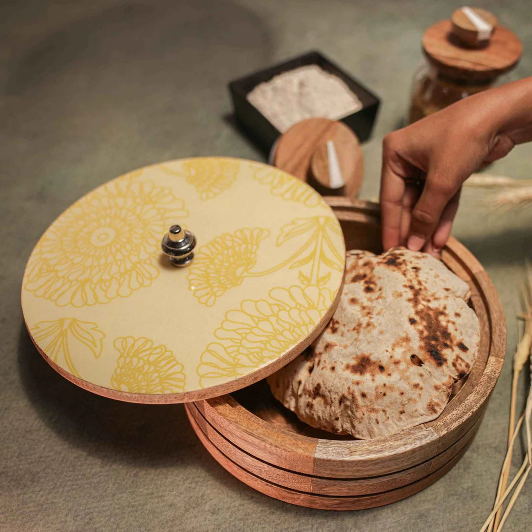 Ireka Home Patra Roti Box | Case Roti Dabba Server for Dining Table | Chapati Box for Kitchen | Roti Hot Pot with Lid