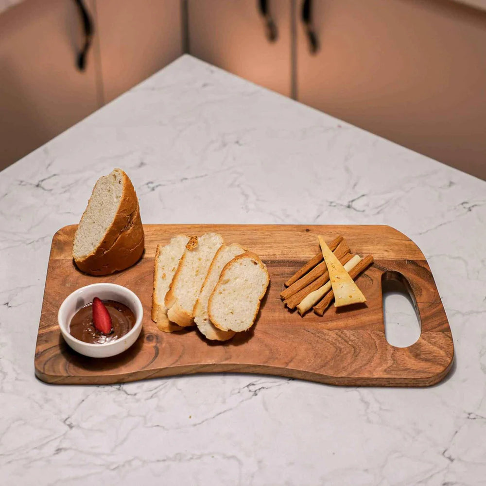 Ireka Homes Chopsta Acacia Wood Chopping Board - Handmade, Sustainable, Cut-Resistant - Perfect for Vegetables, Meat, Cheese & Serving