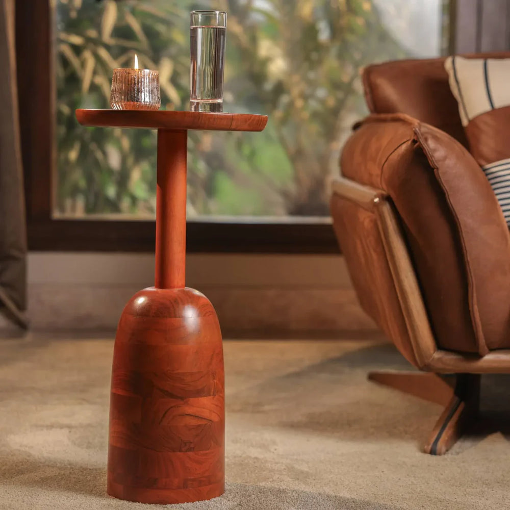 Ireka Homes Cocoa Wooden End Table – Handmade, Sustainable, Durable – Perfect for Living Rooms, Bedrooms, & Home Décor