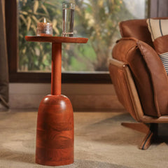 Ireka Homes Cocoa Wooden End Table – Handmade, Sustainable, Durable – Perfect for Living Rooms, Bedrooms, & Home Décor