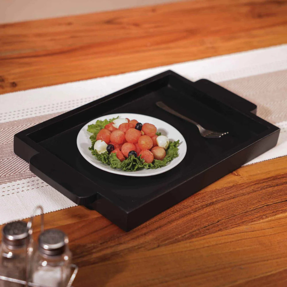 Ireka Homes Multi-Purpose Upahar Serving Tray – Premium Acacia Wood Tray – Decorative Kitchen Tray for Serving Food, Drinks, Coffee, and Cheese (16x10 inches)