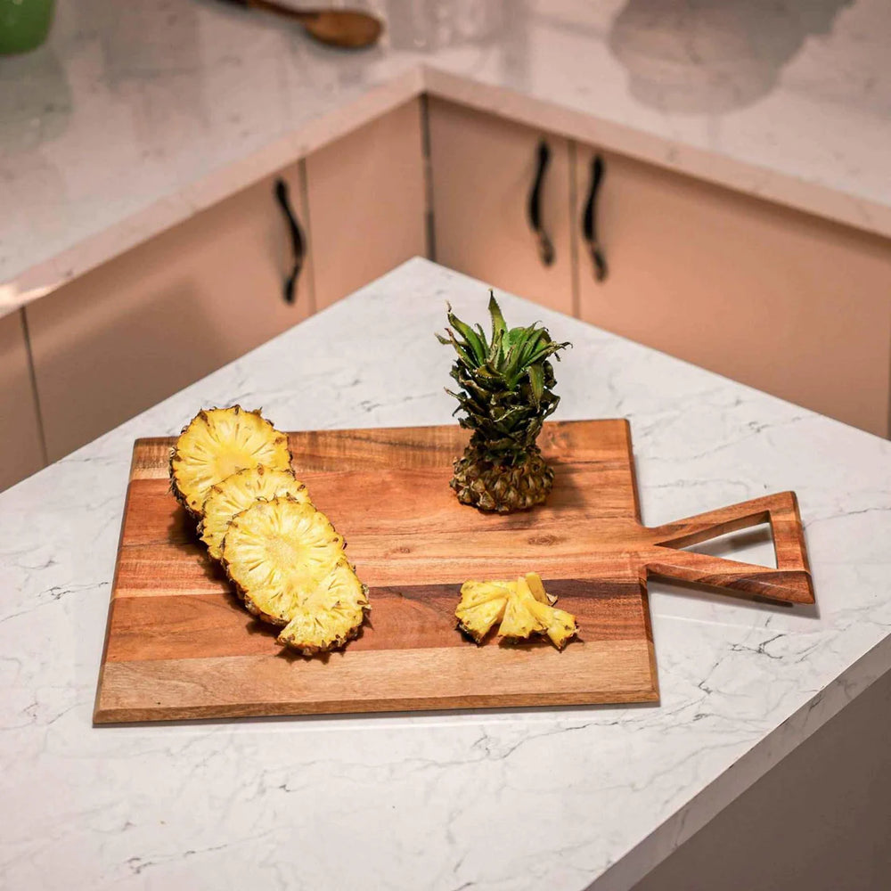 Ireka Homes Carvula Acacia Wood Chopping Board - Handmade, Sustainable, Cut-Resistant - Perfect for Vegetables, Meat, Cheese & Serving