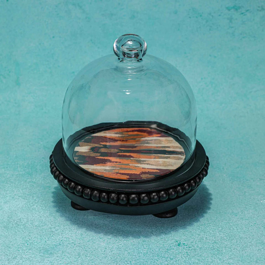 Ireka Homes Sweet Spot Acacia Wood Cake Stand with Glass Dome – Handmade, Sustainable, Foodsafe – Perfect for Cakes, Fruits, and Snacks