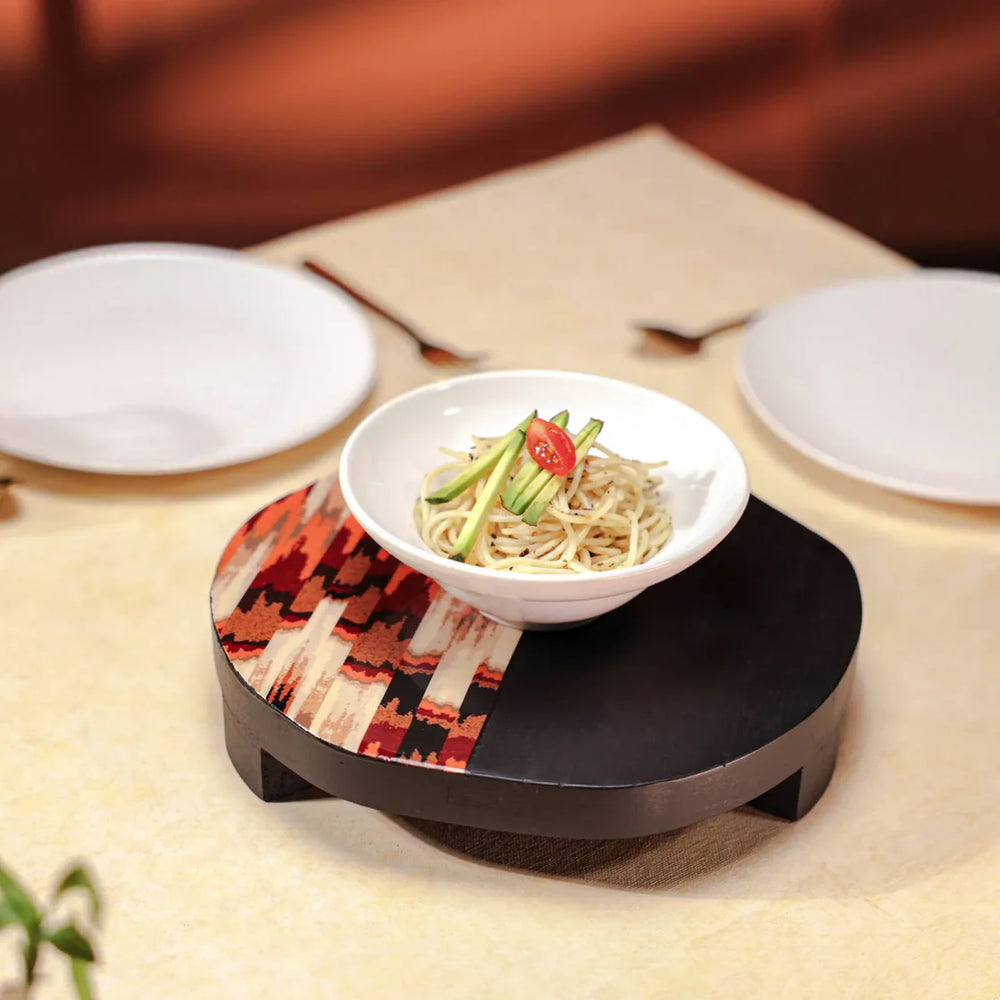 Ireka Home Chitram Multipurpose Trivet | Wooden Hot Pot Stand | Decorative Trivet for Kitchen, Dining & Pooja Decor