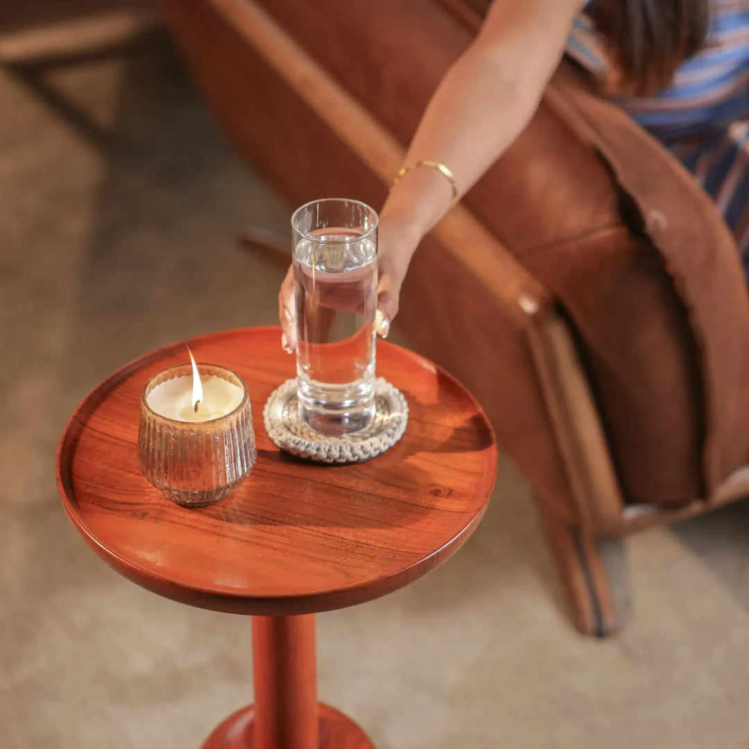 Ireka Homes Cocoa Wooden End Table – Handmade, Sustainable, Durable – Perfect for Living Rooms, Bedrooms, & Home Décor