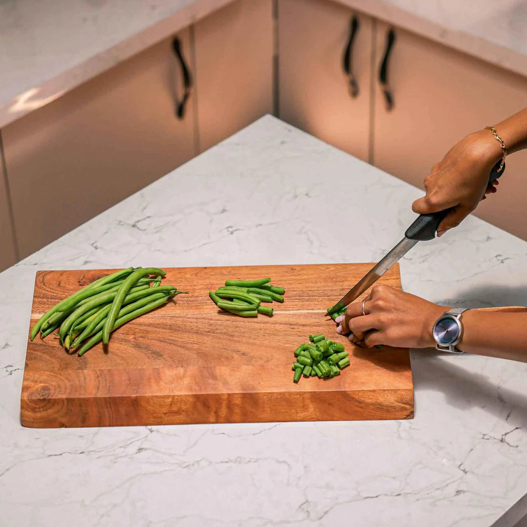 Ireka Homes Dize Acacia Wood Chopping Board - Handmade, Sustainable, Cut-Resistant - Perfect for Vegetables, Meat, Cheese & Serving