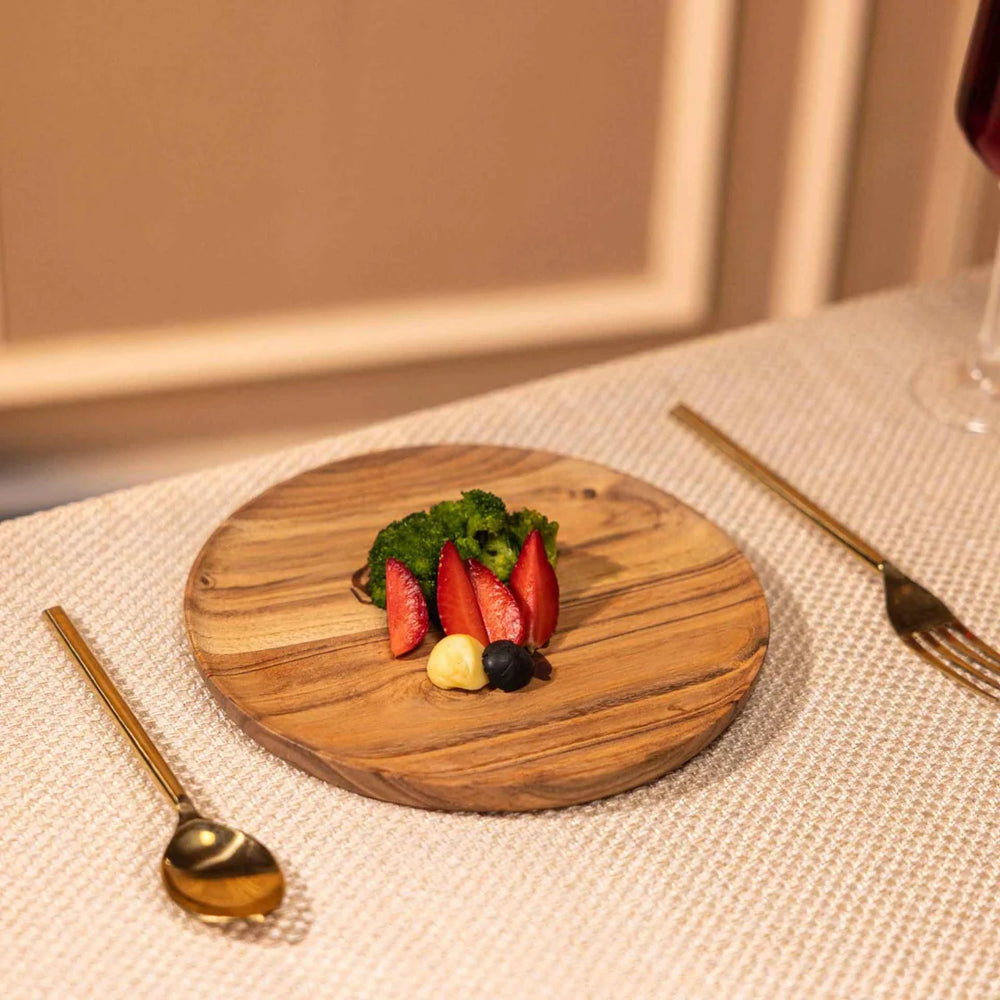 Ireka Homes Multi-Purpose Antler Crest Serving Plate - Premium Acacia Wood Plate - Decorative Kitchen Plate for Serving Food, Drinks, Coffee, and Cheese (8 inches)