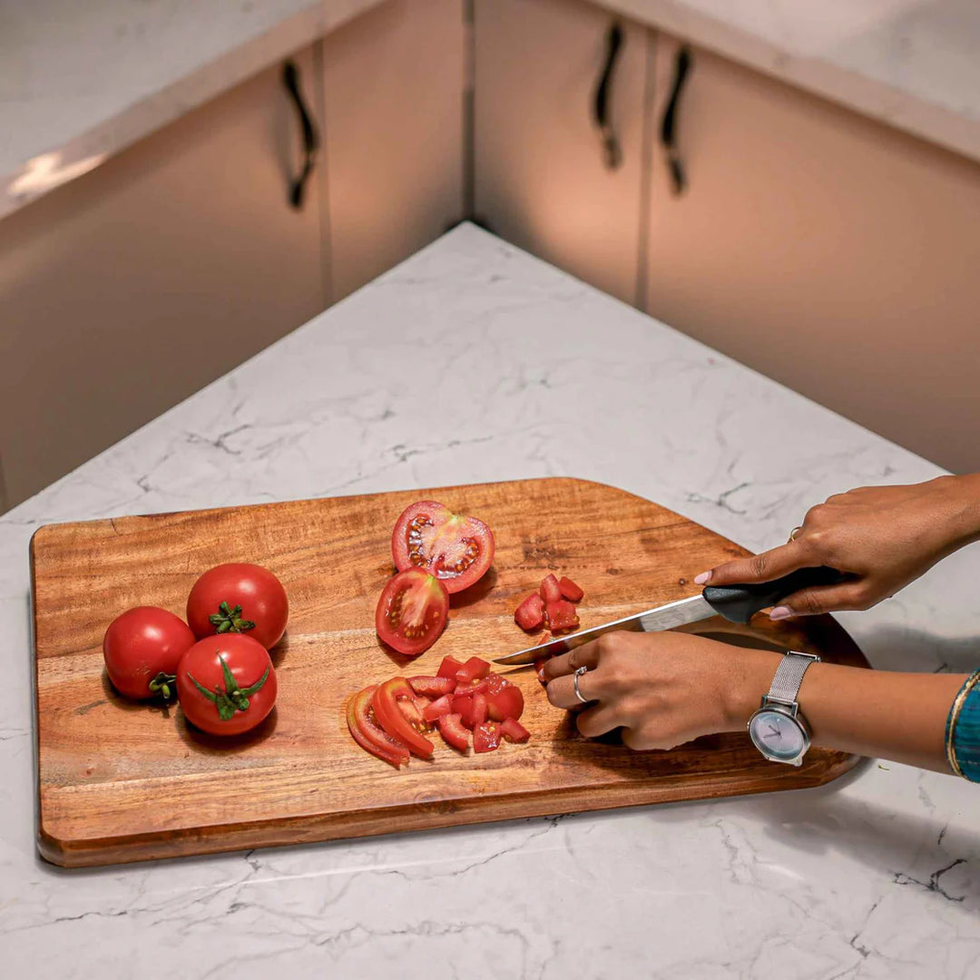 Ireka Homes Minze Acacia Wood Chopping Board - Handmade, Sustainable, Cut-Resistant - Perfect for Vegetables, Meat, Cheese & Serving