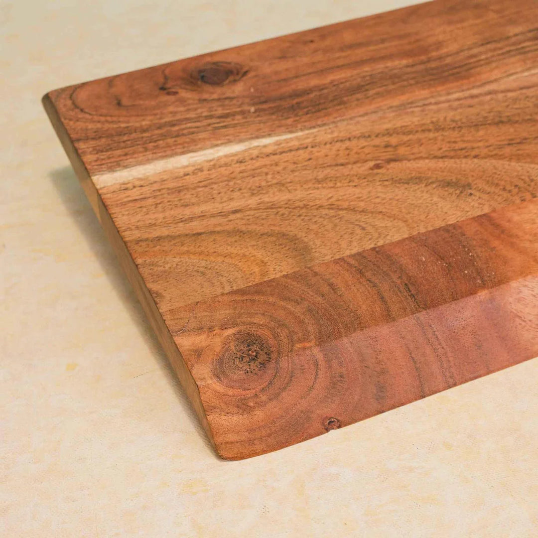 Ireka Homes Dize Acacia Wood Chopping Board - Handmade, Sustainable, Cut-Resistant - Perfect for Vegetables, Meat, Cheese & Serving